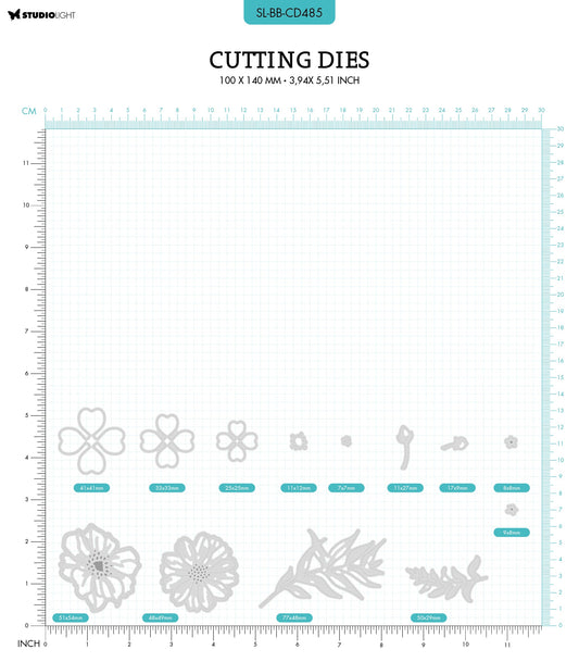 SL Cutting Die Blooming Flowers Blooming Butterfly 98x139x1mm 13 PC nr.485