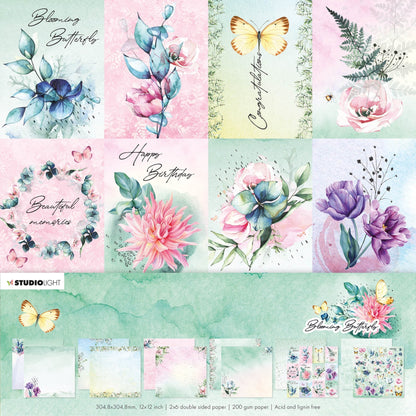 SL Scrap Paper Set Blooming Butterfly 304.8x304.8x3mm 12 SH nr.20