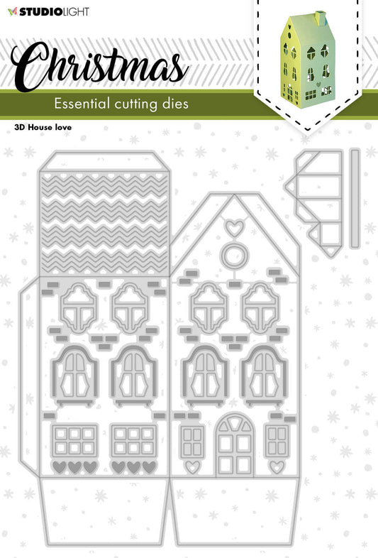 SL Cutting Dies Christmas 3D House Love Essentials 145x169x1mm 3 PC nr.242