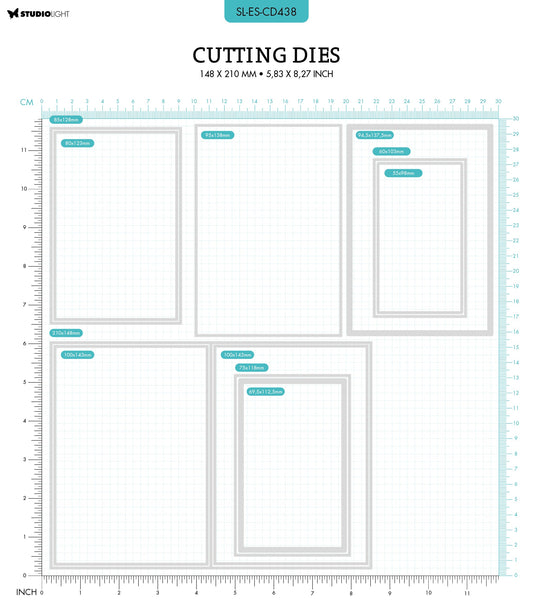 SL Cutting Dies Folded Card Rectangle Essentials 210x148x1mm 11 PC nr.438