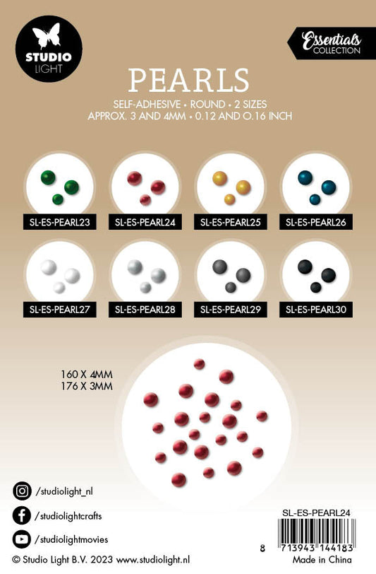 SL Self-Adhesive Pearls Red Pearls Essentials105x160x4mm 336 PC nr.24