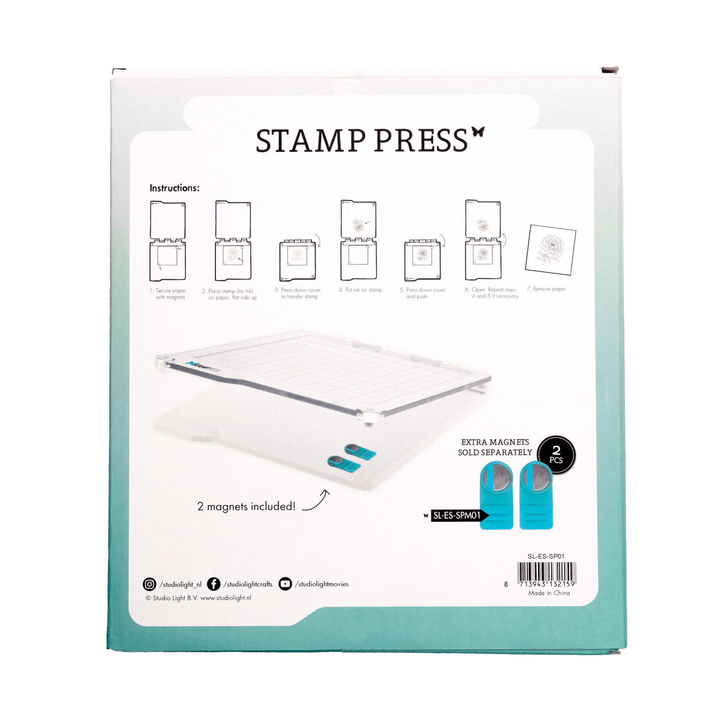 SL Stamp Press Incl. 2 Magnets Essential Tools 160x160x20mm 3 PCS nr.01