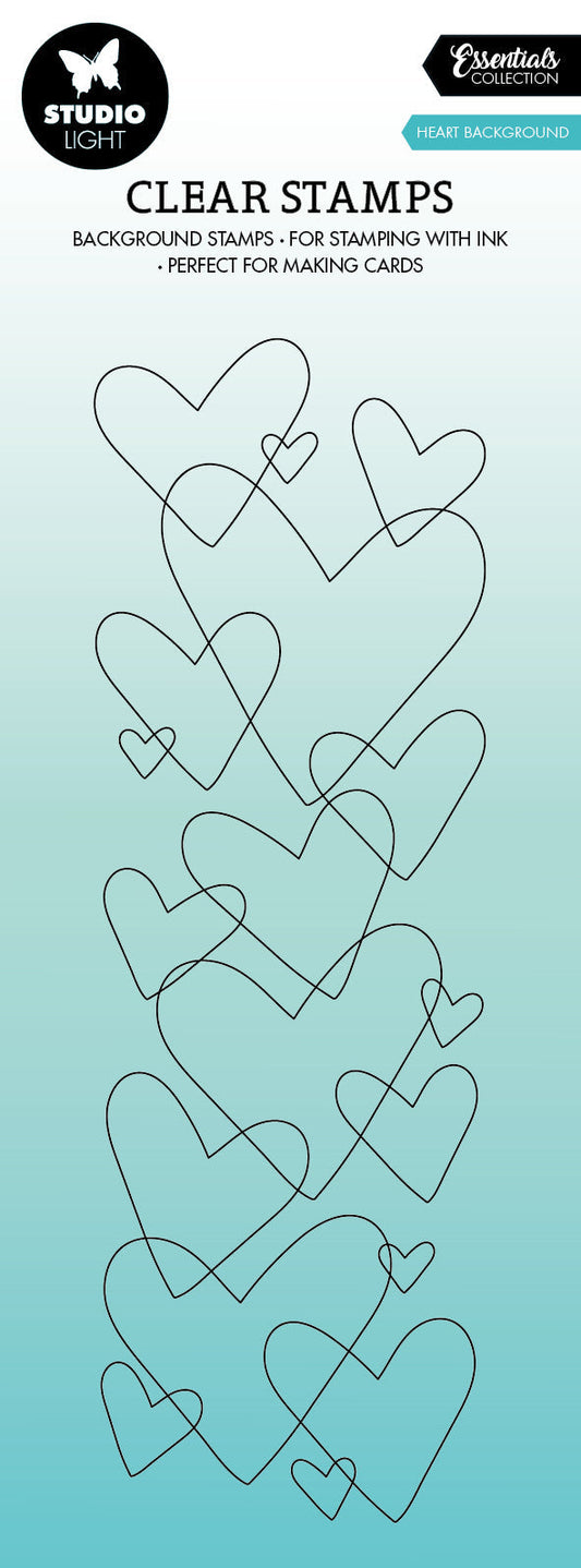 SL Clear Stamp Heart Background Essentials 68x204x3mm 1 PC nr.372