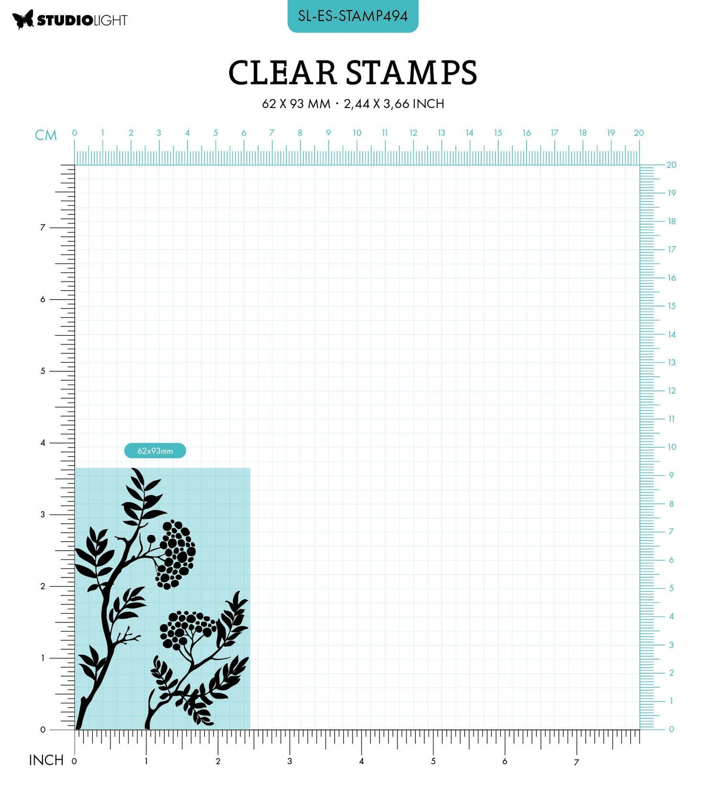 SL Clear Stamp Berry Branch Essentials 62x93x3mm 2 PC nr.494