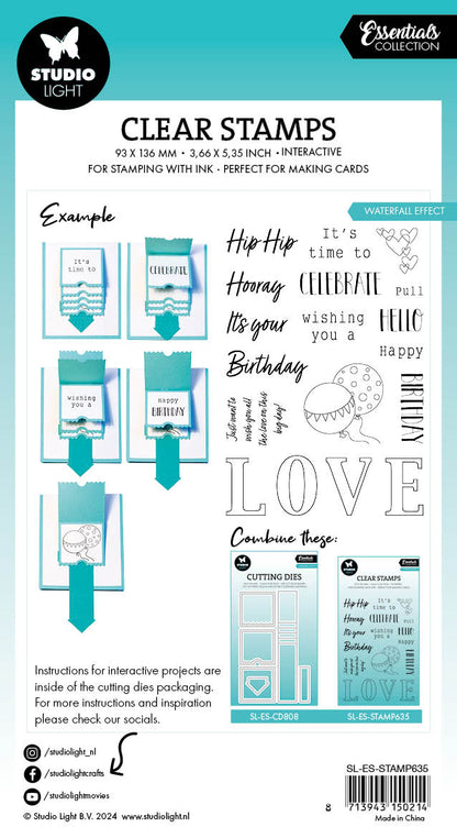 SL Clear Stamp Waterfall Effect Essentials 18 PC