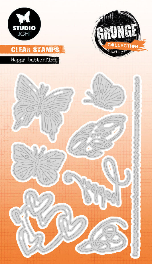 SL Cutting Die Happy Butterfly Grunge Collection 96x137x1mm 8 PC nr.502