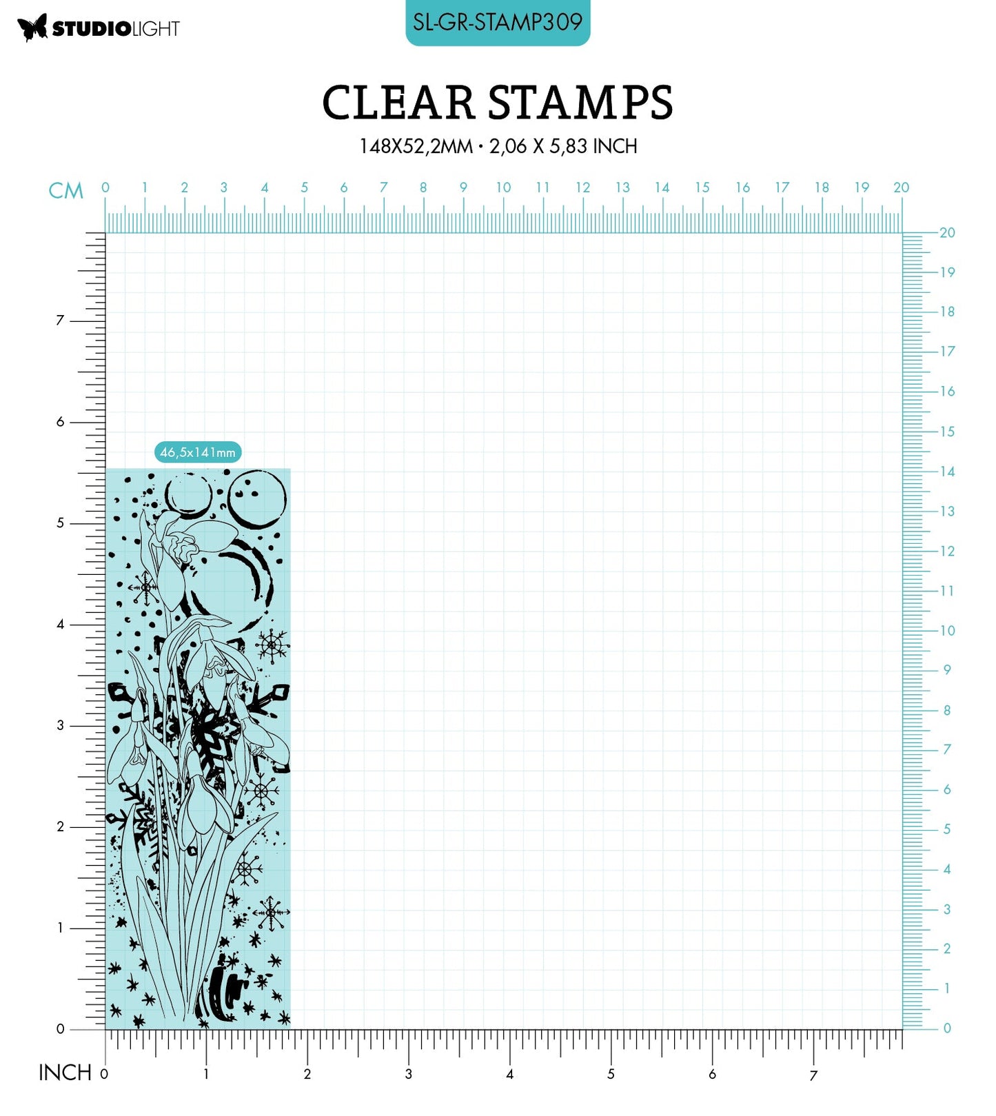 SL Clear Stamp Snow Drops Grunge Collection 148x52.2x3mm 1 PC nr.309