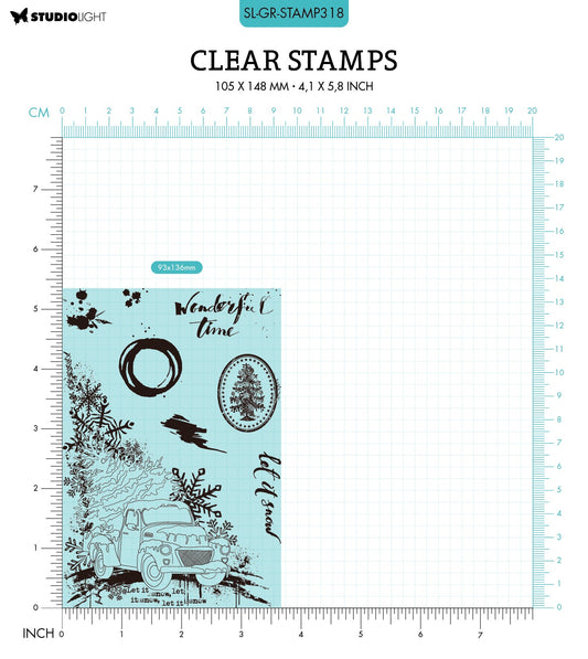 SL Clear Stamp Winter Truck Grunge Collection 148x105x3mm 8 PC nr.318