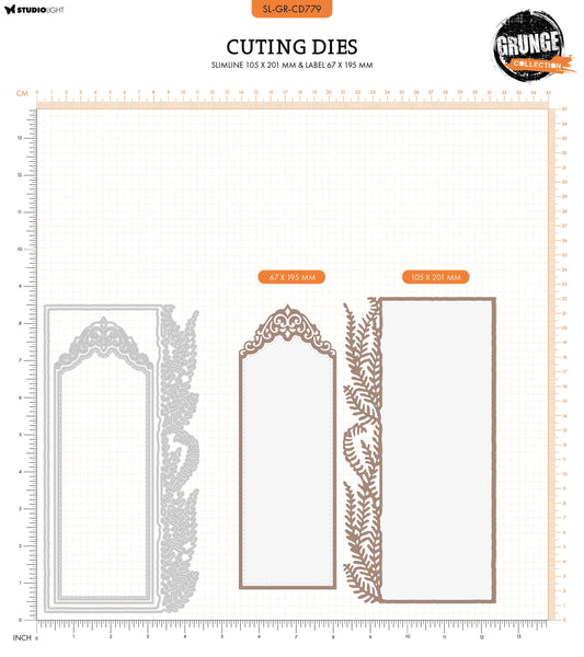 SL Cutting Die Slimline & Label Grunge Collection 4 PC
