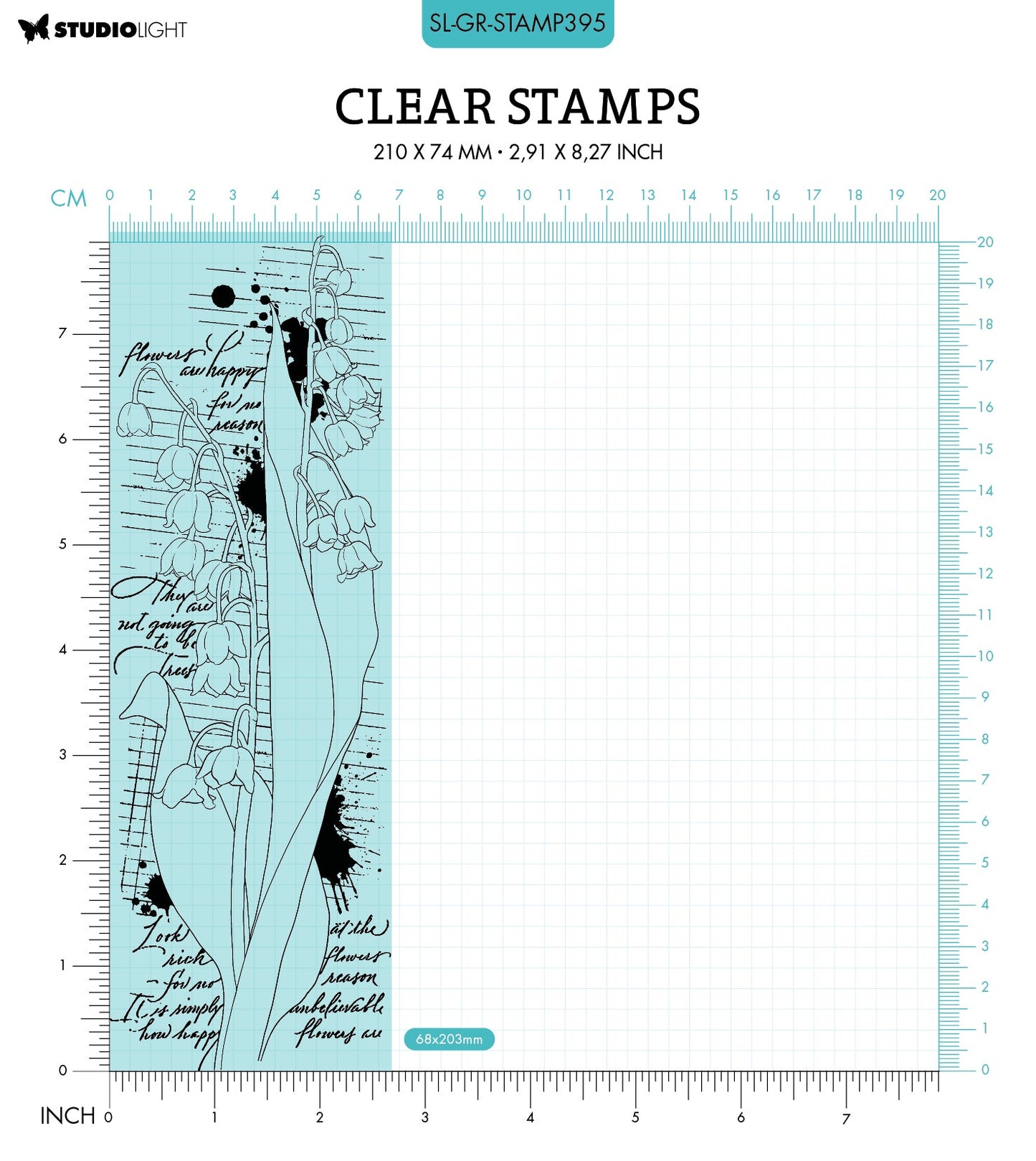 SL Clear Stamp Lily Of The Valley Grunge Collection 68x203x3mm 1 PC nr.395