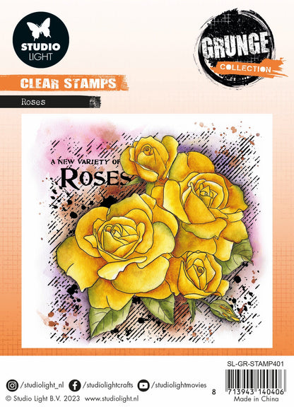 SL Clear Stamp Roses Grunge Collection 122x122x3mm 1 PC nr.401