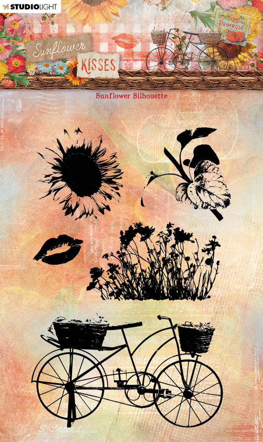 SL Clear Stamp Sunflower Silhouette Sunflower Kisses 89x135x3mm 5 PC nr.439