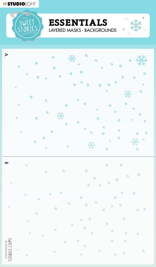 SS Mask Background Snowfall Sweet Stories 210x150x1mm 1 PC nr.140