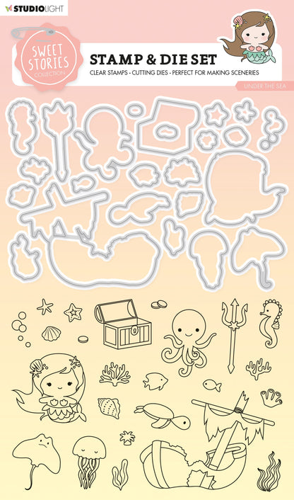 SL Stamp & Cutting Die Under The Sea Sweet Stories 154x213x1mm 24 PC nr.57
