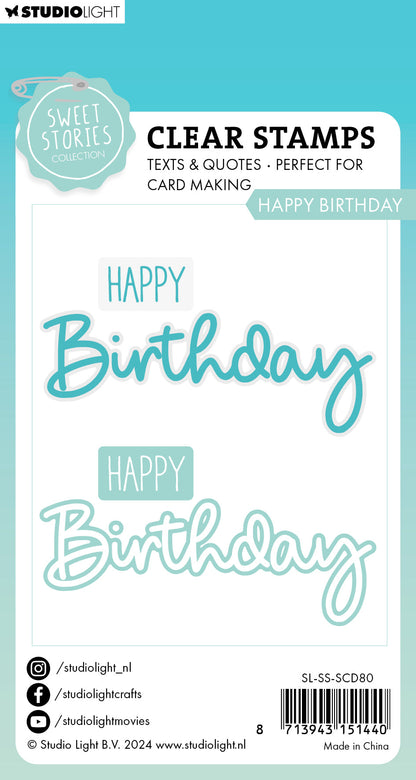 SL Stamp & Cutting Die Happy Birthday Sweet Stories 4 PC