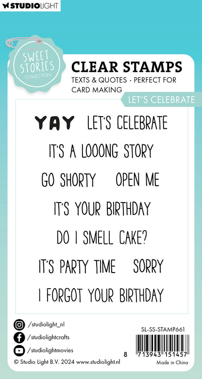 SL Clear Stamp Let's Celebrate Sweet Stories 10 PC