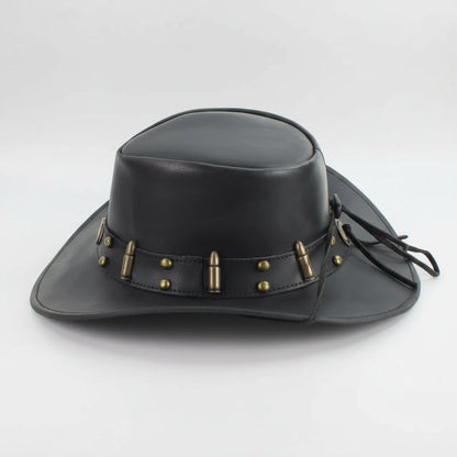 Shapeable Cowboy Hat with 12 Gauge Bullet Slice & Embellishments