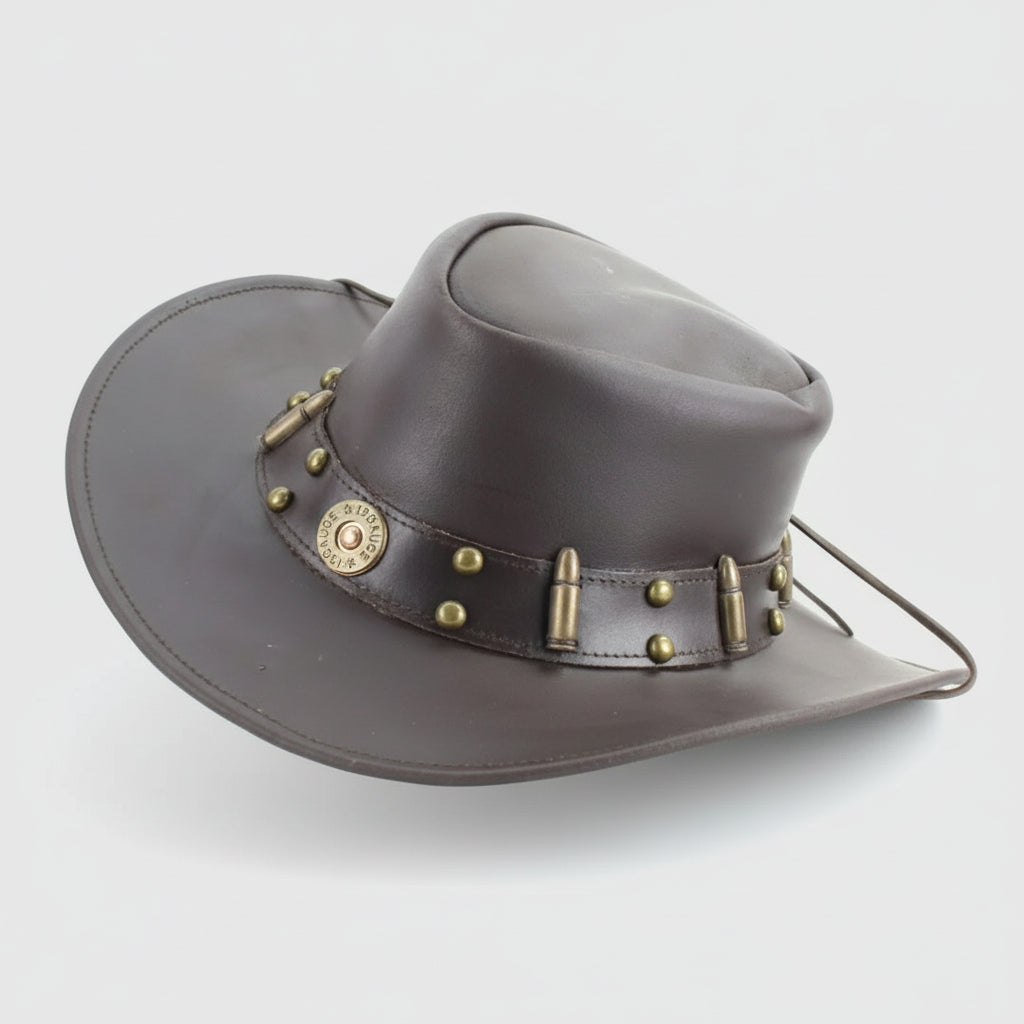 Shapeable Cowboy Hat with 12 Gauge Bullet Slice & Embellishments