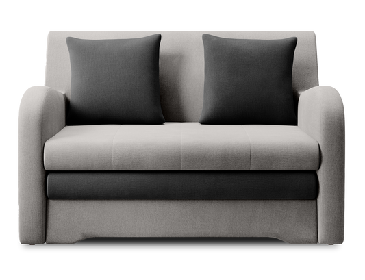 Ario Condo Style 2 Seater Storage Sleeper Sofa - Light Grey/Charcoal