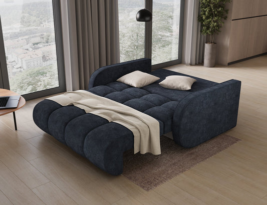 Deverio 3 Seater Condo Size Storage Sleeper Sofa - Navy Blue