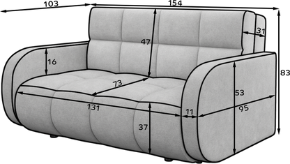 Deverio 3 Seater Condo Size Storage Sleeper Sofa - Mocha Brown