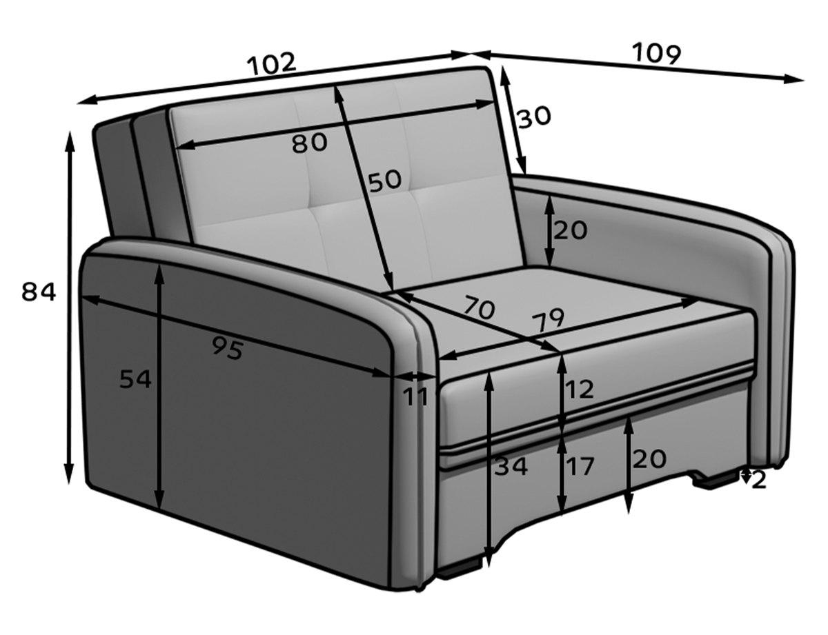 Laine Condo Style 1 Seater Storage Sleeper Sofa - Mustard