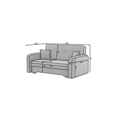 Laine Condo Style 2 Seater Storage Sleeper Sofa - Navy Blue