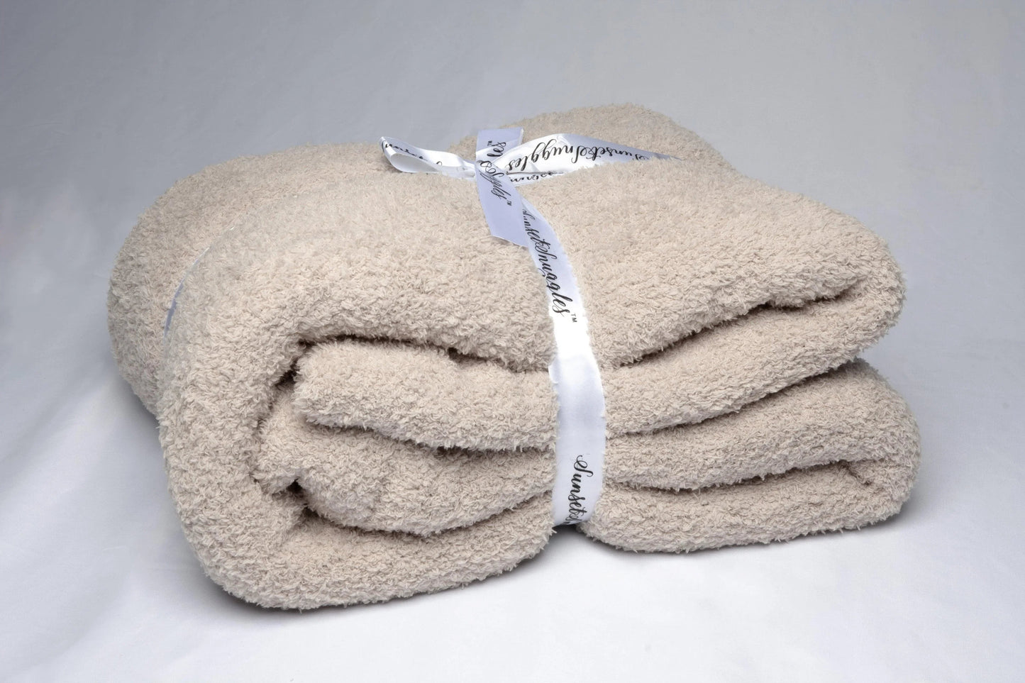 Greige Solid Double Layered Throw