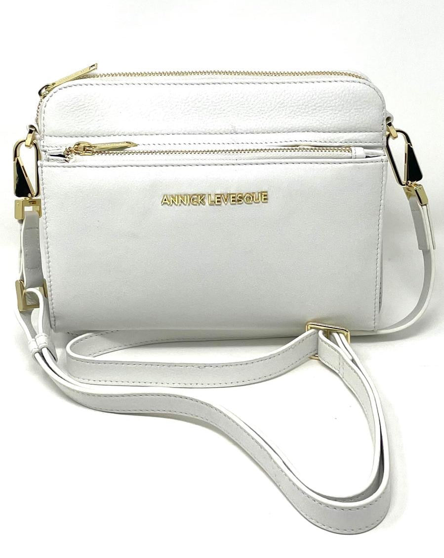 Petit Sac bandoulière avec porte carte détachable blanc pure | Kennedi