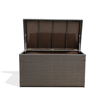 Dark Brown Outdoor Wicker Storage Box - AURABAGS SHOP