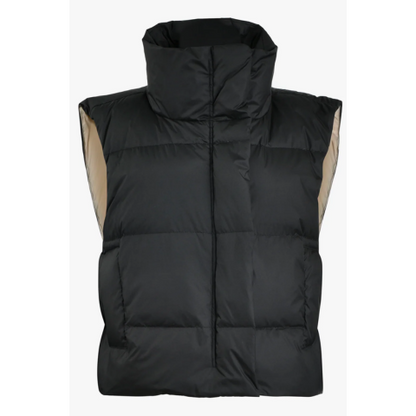 Sofie Black High-Neck Vest with Pockets