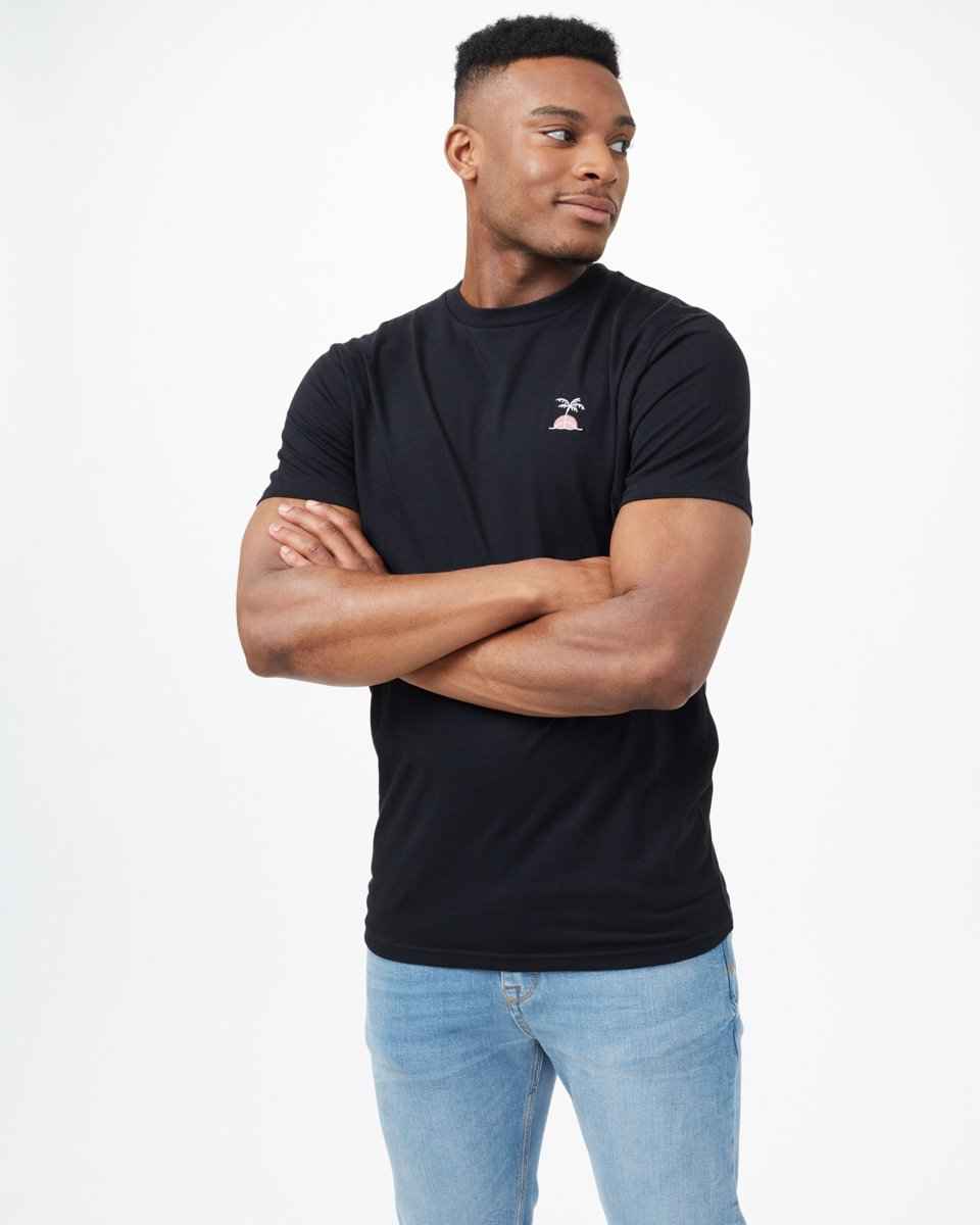 Palm Sunset Embroidery T-Shirt