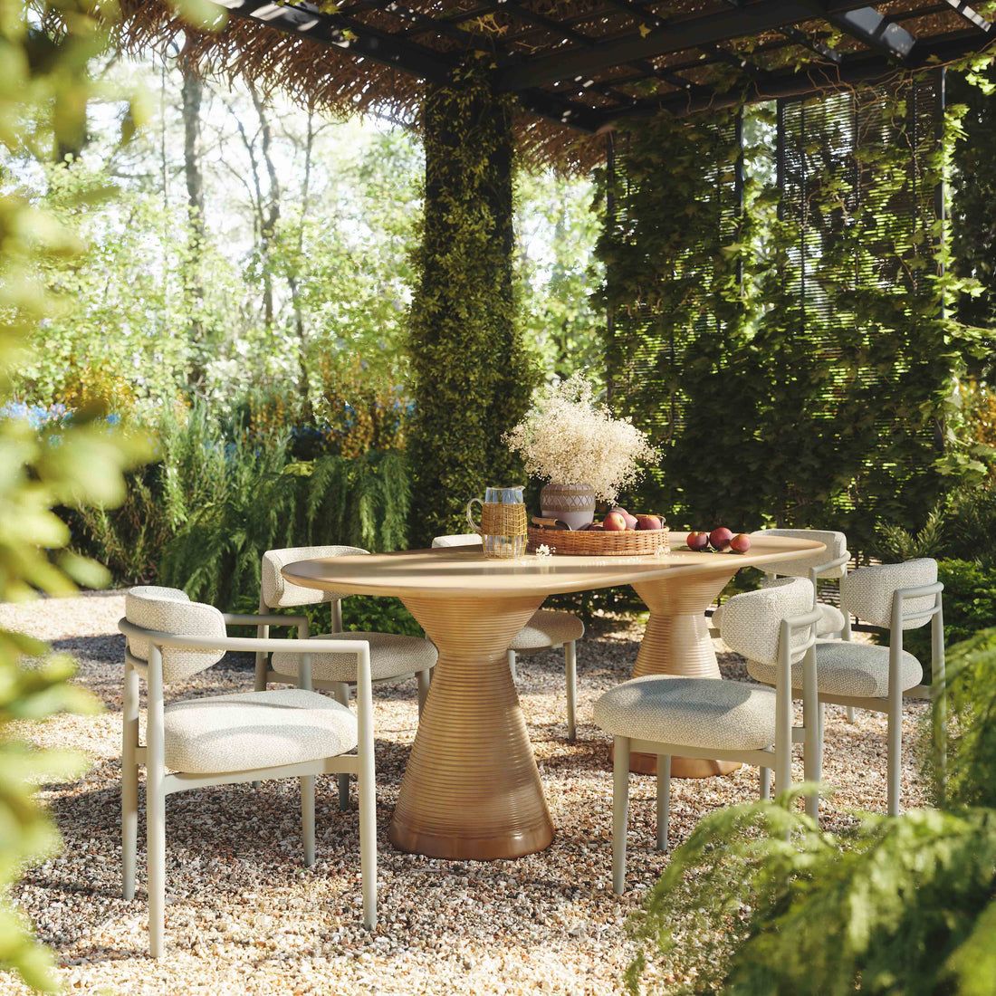Tideway 87" Indoor/Outdoor Oval Dining Table - Terracotta