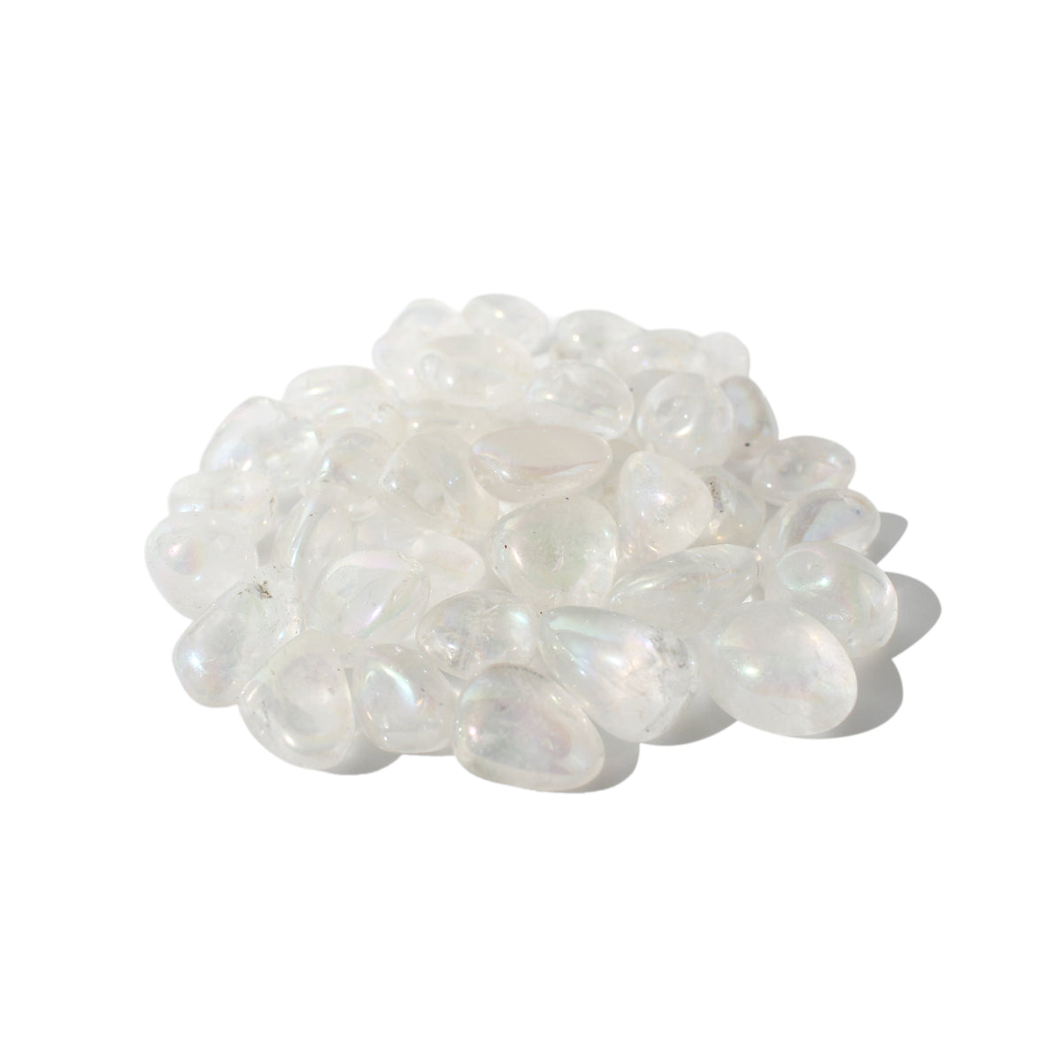 Rainbow Aura Clear Quartz Tumbled Stones (Enhanced)