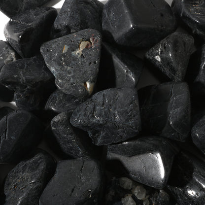Black Tourmaline Tumbled Stones B - Free Form - 1lb