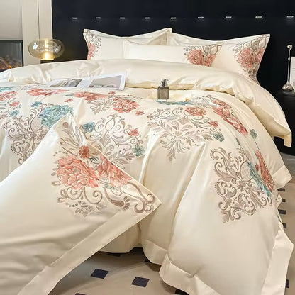 Talia 400 TC 100% Cotton Duvet Set - Beige