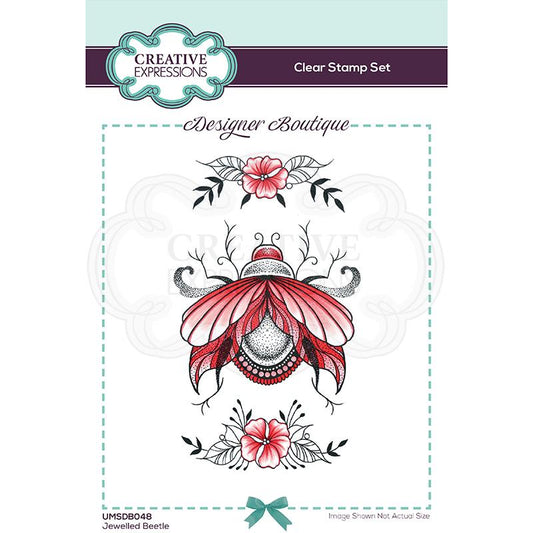 Creative Expressions Designer Boutique Collection Jewelled Beetle A6 Clear Stamp