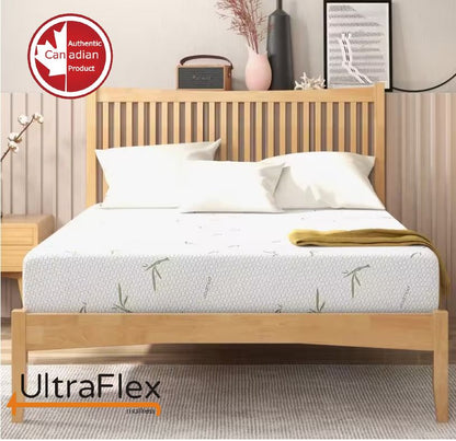 UltraFlex® EasySleep- Canadian-Made Medium Firm Gel Infused Reversible Comfort With Pressure Relief, Cooling Technology, Bamboo Cover, CertiPUR-US® Certified Foam Eco-Friendly Mattress (Made in Canada)