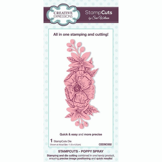 Sue Wilson Poppy Spray StampCuts Die