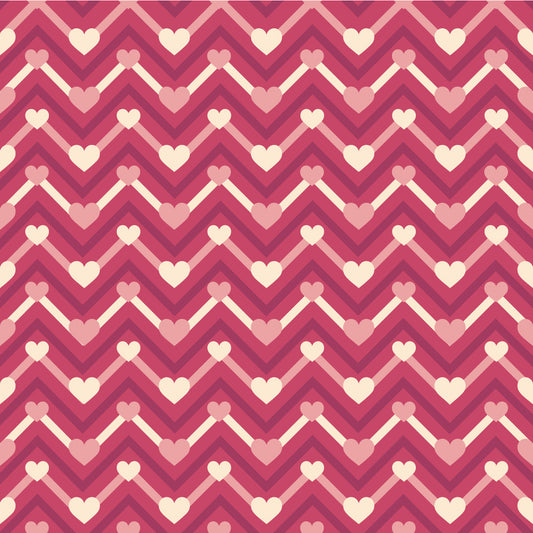 Valentines Zigzag Hearts Adhesive Vinyl