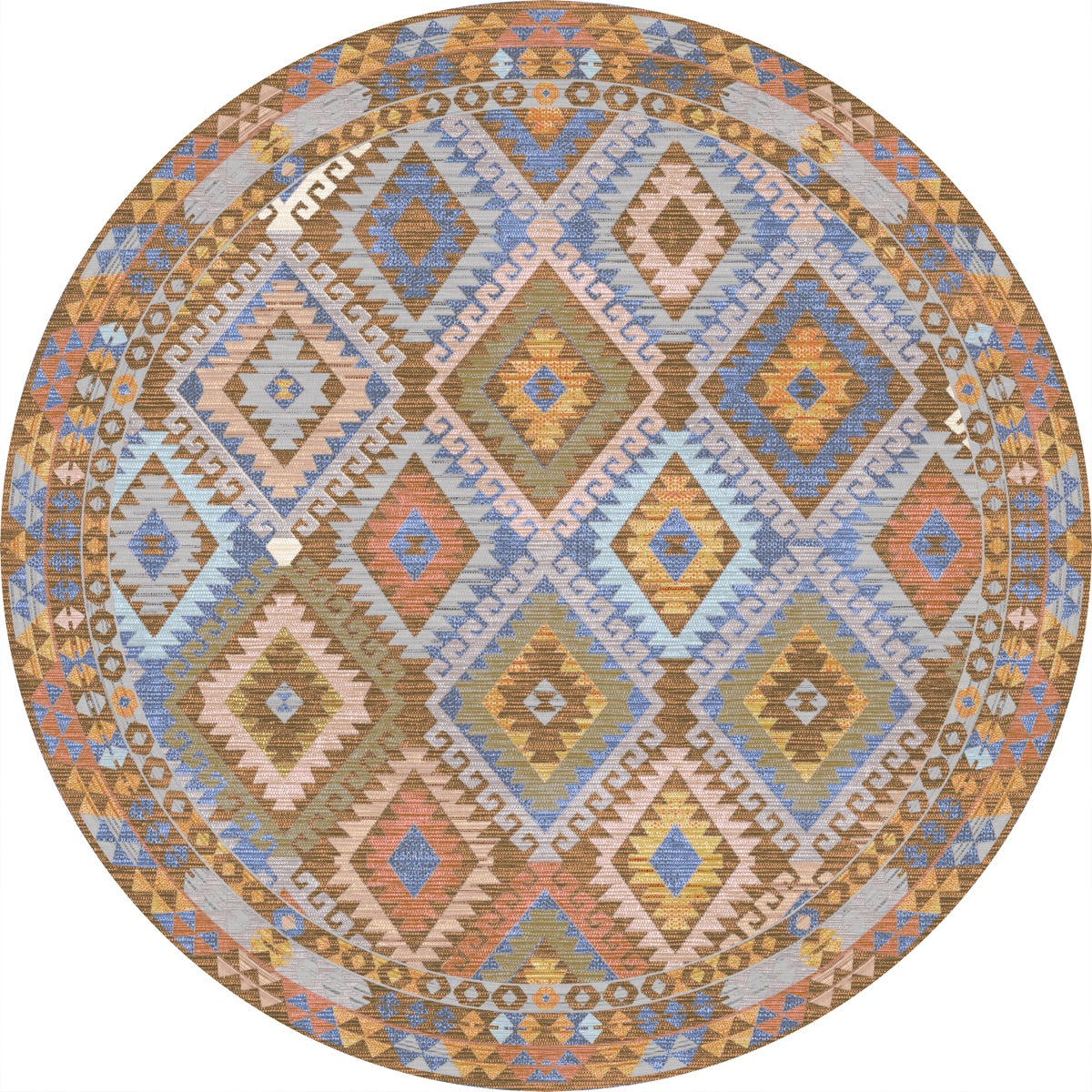 Assania Blue Brown Multi Teppich