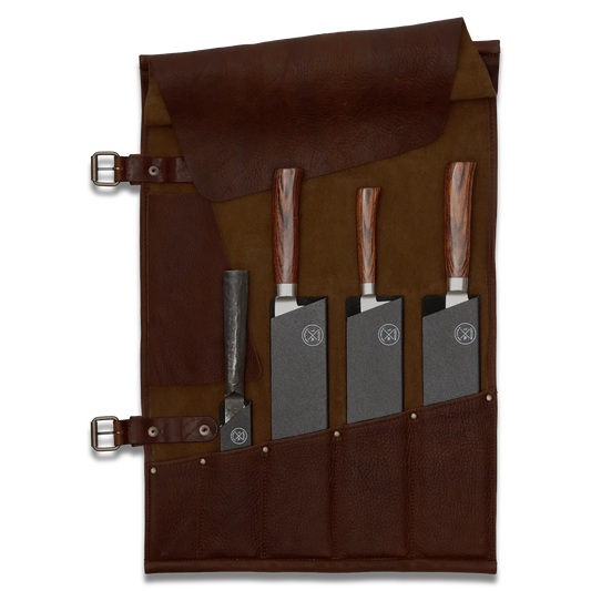 WITLOFT -  Handmade leather Knife Role ( 5 Compartments)