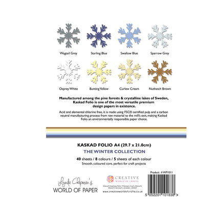 Kaskad Folio Winter Collection A4 225gsm Coloured Core Cardstock 40 sheets