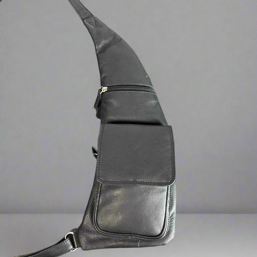 JBG International Leather Sling Body Bag. Premium Crossbody Bag for Modern Urban Carry