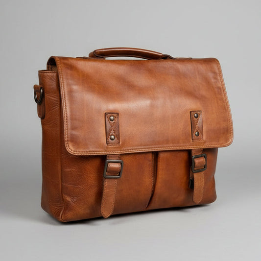 MET Premium Leather Laptop Messenger Bag