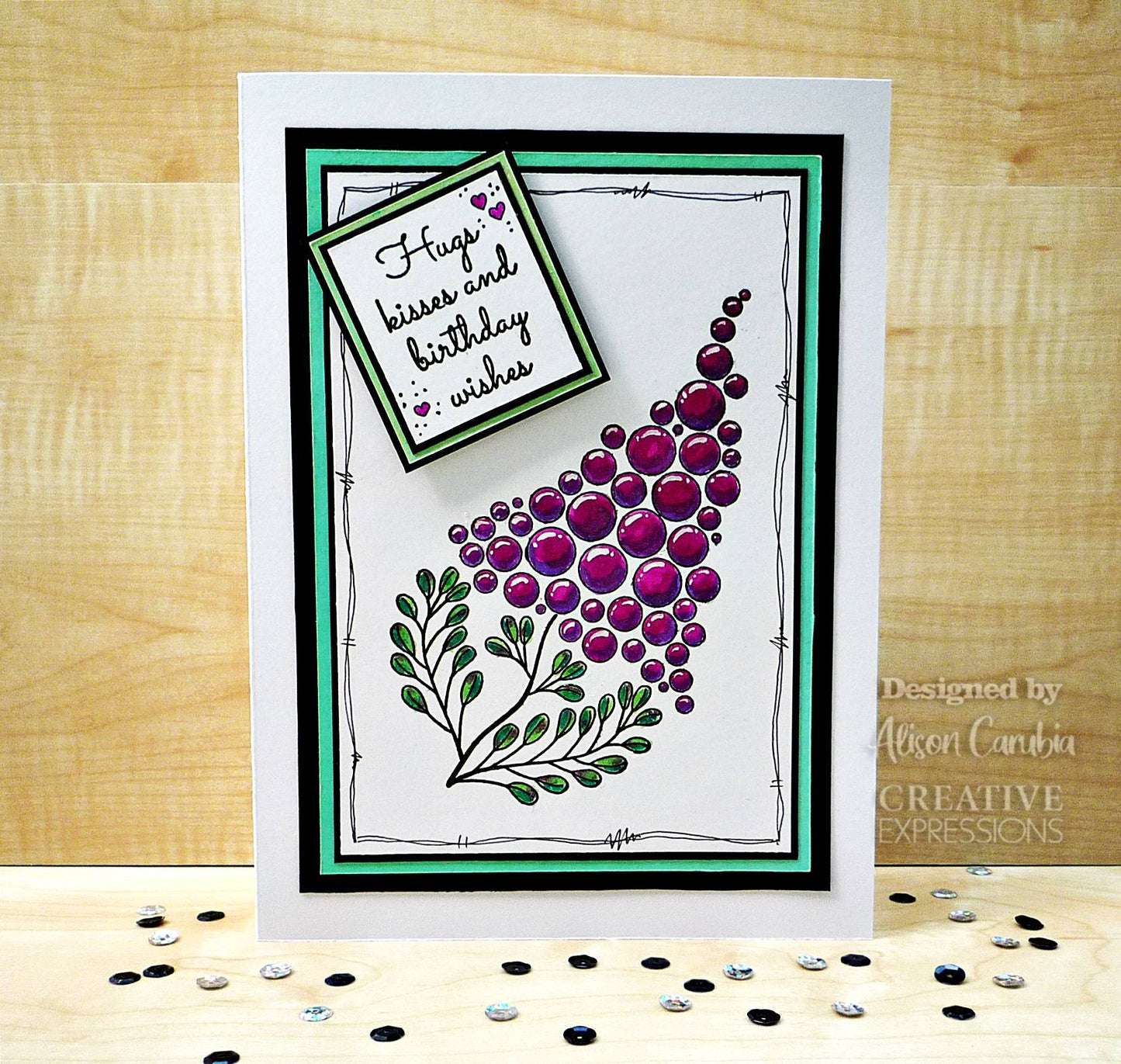 Woodware Clear Singles Bubble Bloom Betty 4 in x 6 in Stamp