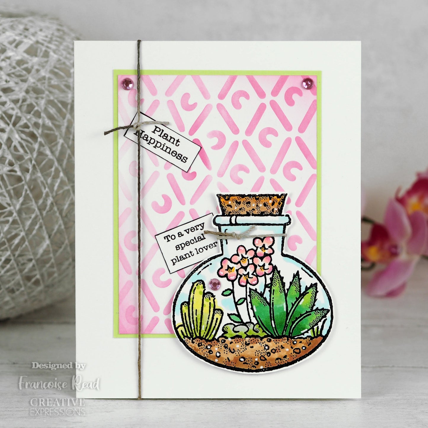 Woodware Clear Singles Terrarium 4 in x 4 in Stamp