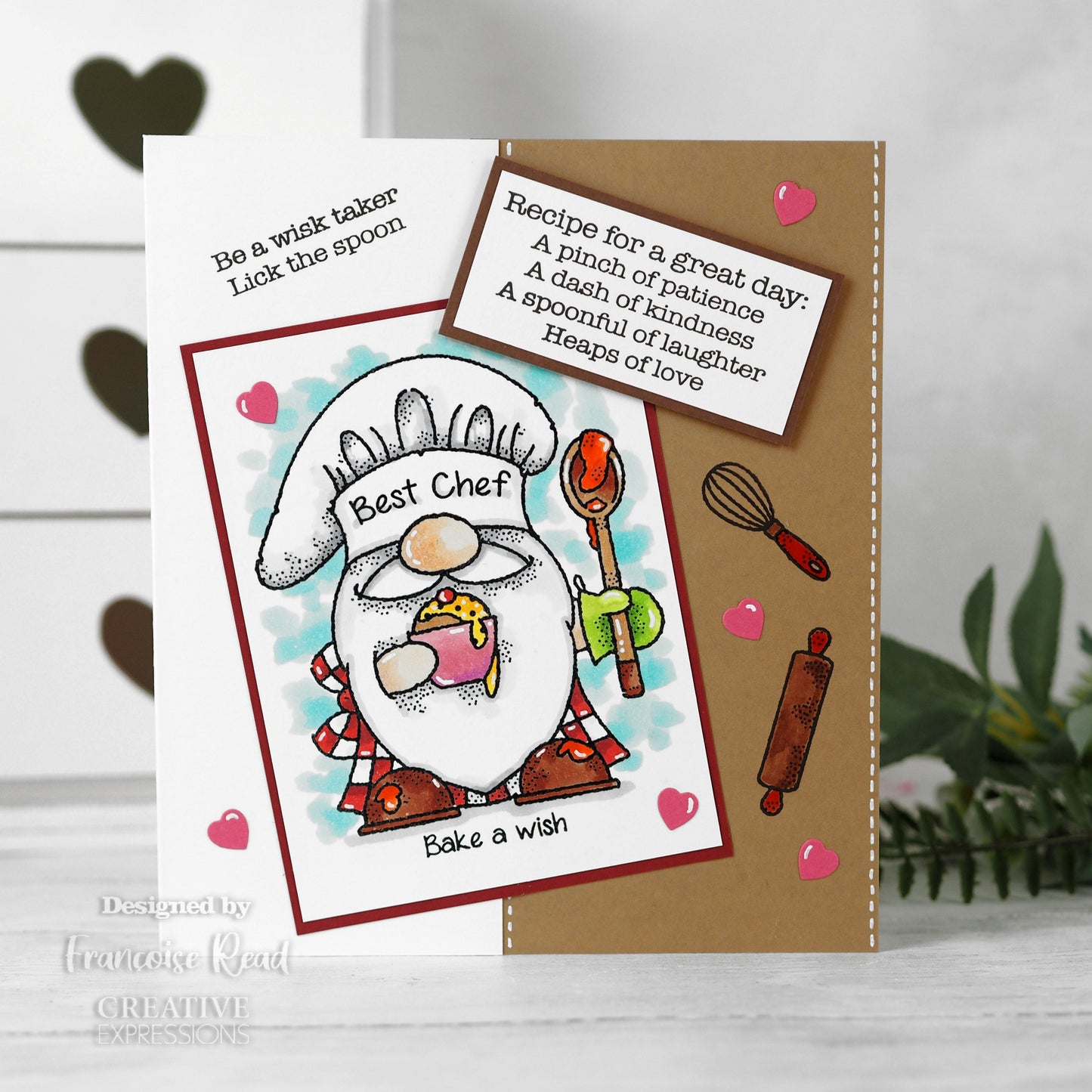 Woodware Clear Singles Gnome Chef 4 in x 6 in Stamp
