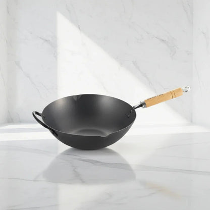 YOSHIKAWA Cook-Pal Ren Nitrided Carbon Steel Beijing Wok 30CM – JAPAN