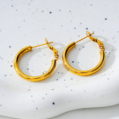 YOSHIKO Gold: Mid-Width Essential Hoop Earrings (Available in 6 Sizes: 2cm - 6cm)